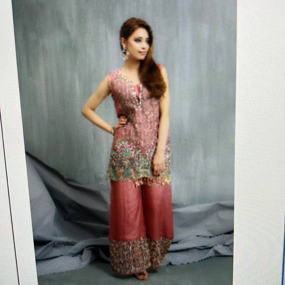 HEM organza embroidered gharara suit